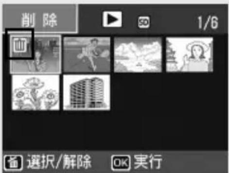 削除 1/6 選択/解除 OK 実行