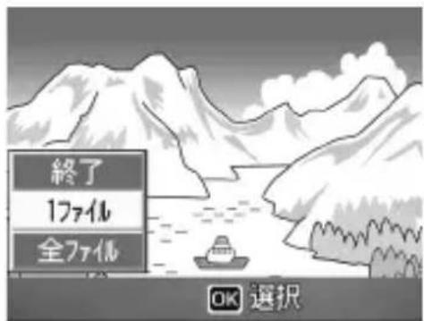 終了 1ファイル 全ファイル OK 選択