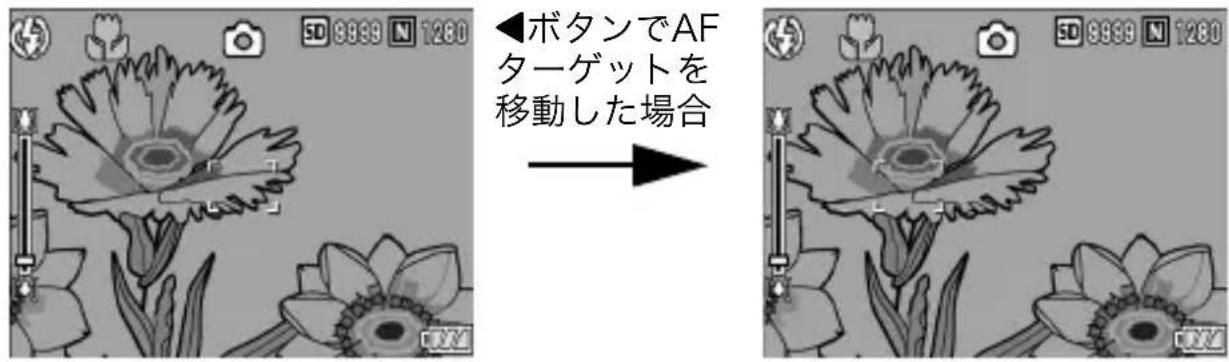 ボタンでAF ターゲットを 移動した場合