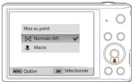 SAMSUNG ST150F - Modification de l'option de mise au point - 1