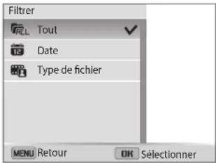 SAMSUNG ST150F - Affichage des fichiers par catégorie - 1