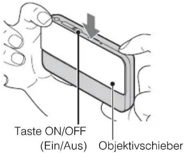 Taste ON/OFF (Ein/Aus) Objektivschieber