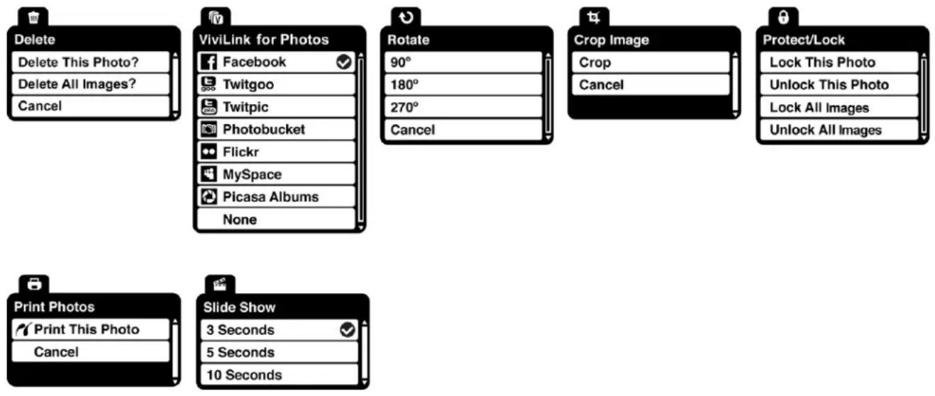 VIVITAR ViviCam F128 - Photo Playback Mode Menus - 1