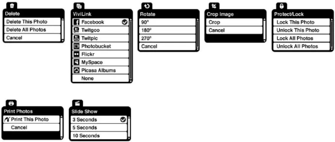 VIVITAR ViviCam F529 - Photo Playback Mode Menus - 1