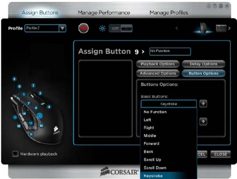 CORSAIR Vengeance M95 - How-to: Assign a keystroke - 2
