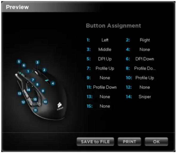 CORSAIR Vengeance M95 - Profile Name and Application - 2