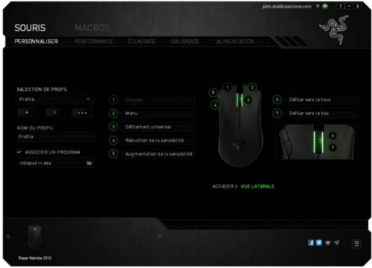 RAZER Mamba 2012 - ONGLET SOURIS - 1