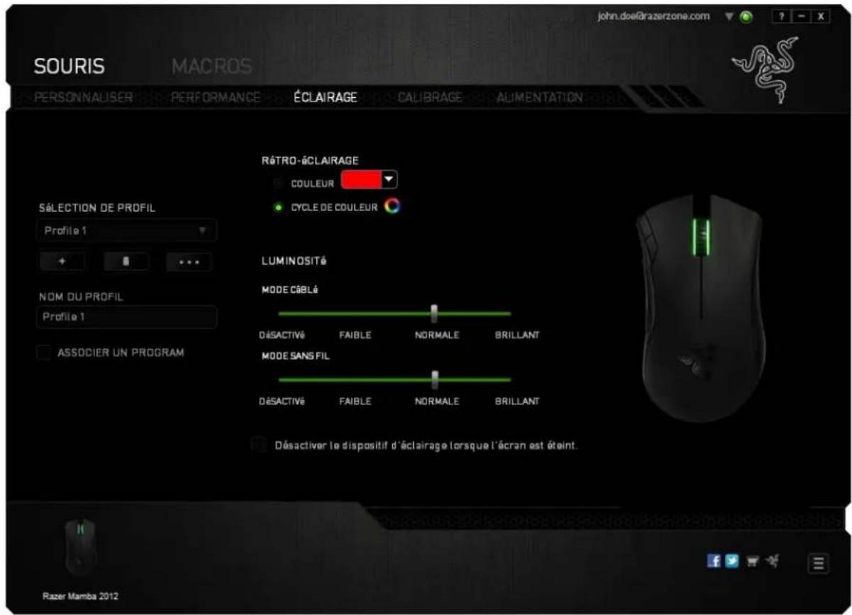 RAZER Mamba 2012 - ONGLET ÉCLAIRAGE - 1