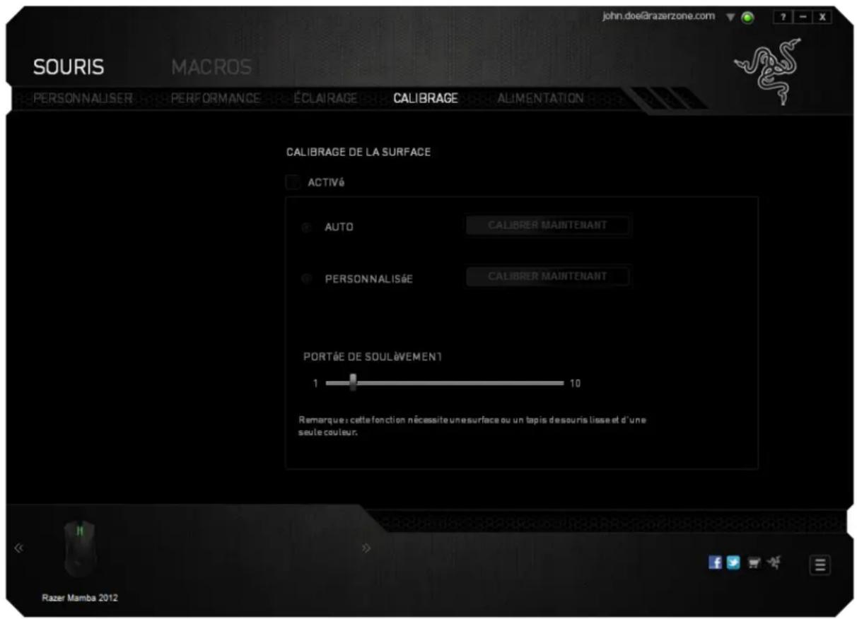 RAZER Mamba 2012 - ONGLET CALIBRAGE - 1