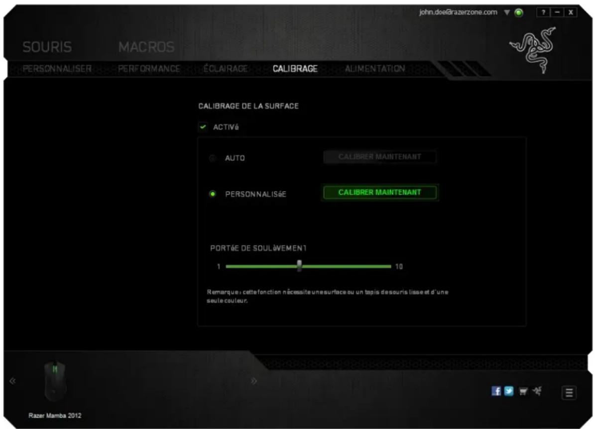 RAZER Mamba 2012 - ONGLET CALIBRAGE - 4