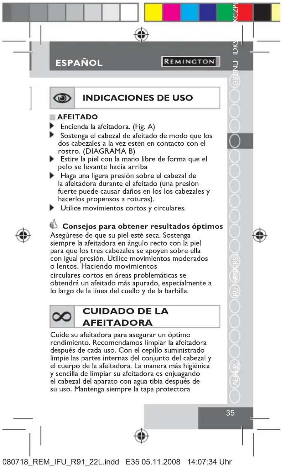 REMINGTON R91 Dualtrack - CARGA DE LA AFEITADORA - 1