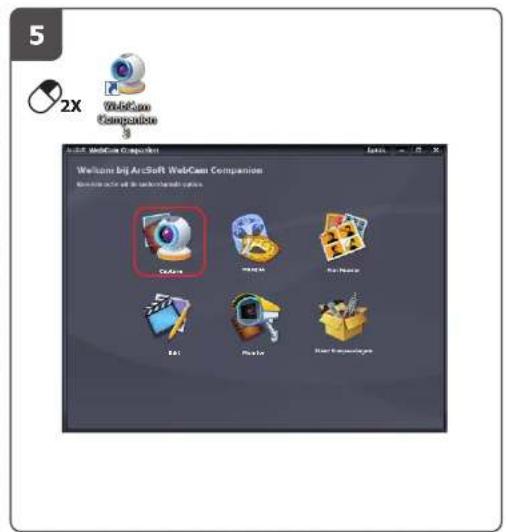 2X WebCam Companice 3 WebCam bij ArcSoft WebCam Companion Create Active at the understandable options. Color Image File Name Edit Photo Enter Commanding