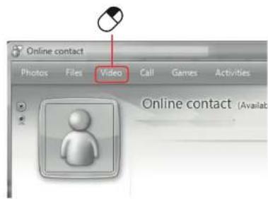 Online contact Photos Files Video Call Games Activities Online contact (Available)