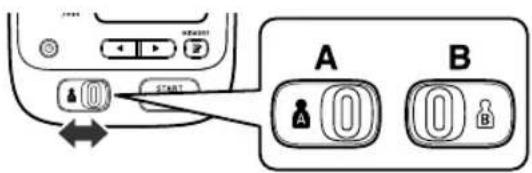 OMRON M6W Wide Cuff - Select your USER ID (A or B). - 1