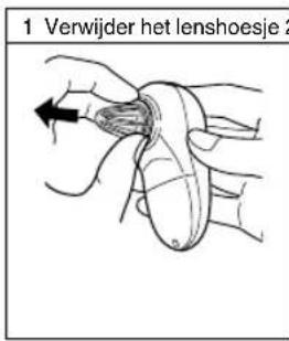 1 Verwijder het lenshoesje 2