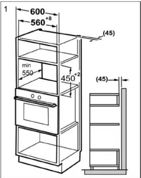 BOMANN MWG 2216 H EB - Dimensions of the Cupboard - 1