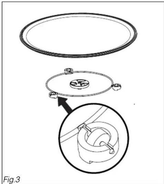 DE DIETRICH DME1145W - • Het draaiplateau (Fig.3): - 1