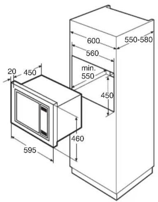 ETNA T2125LRVS - Installation dimensions - 1