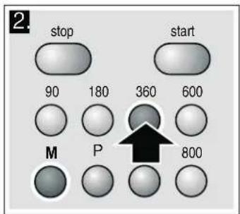 2. stop start 90 180 360 600 M P 800