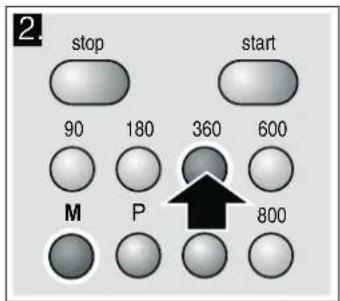 2. stop start 90 180 360 600 M P 800