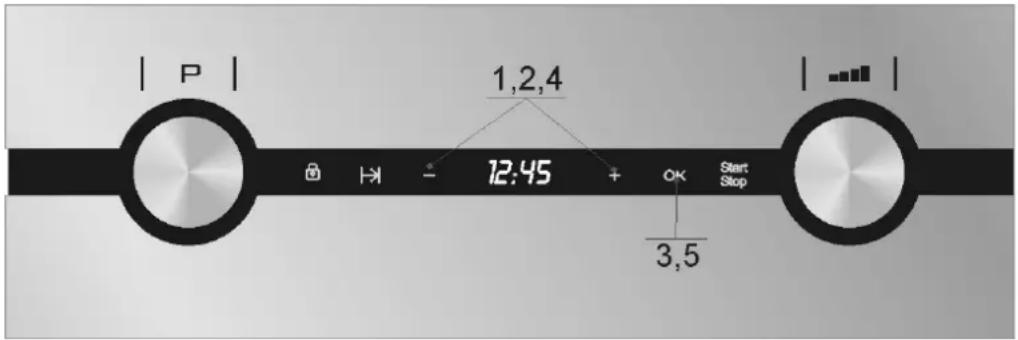 TEKA MWX 45 BIS - Ajuste de la hora - 1