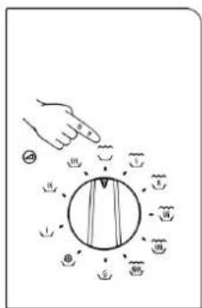 Diagram showing a hand pointing to a circular dial with labeled segments and arrows, likely illustrating a physical or mathematical concept.