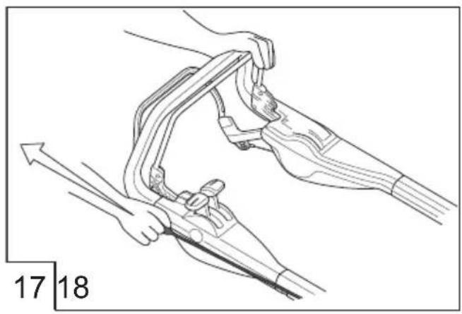 Line drawing of two hands operating a mechanical clamp or tool, with no visible text or symbols