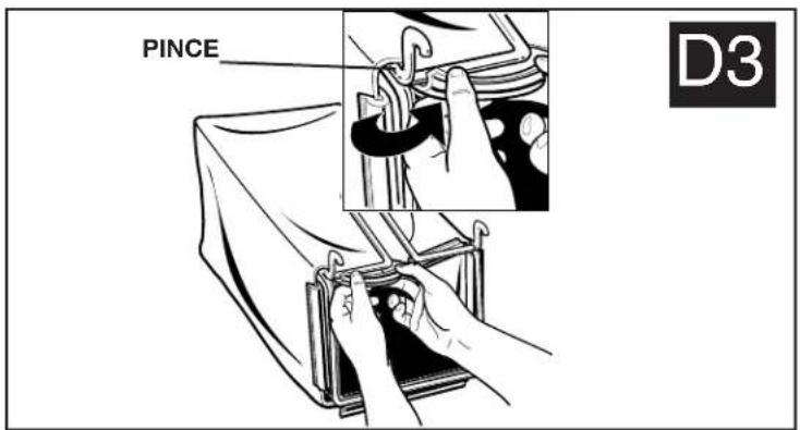 BLACK & DECKER CM1836 - MONTAGE DU COLLECTEUR D'HERBE (ILLUSTRATIONS D1, D2, D3 ET D4) - 1