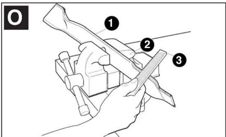 BLACK & DECKER CM1836 - TO SHARPEN BLADE IN A VISE: - 1