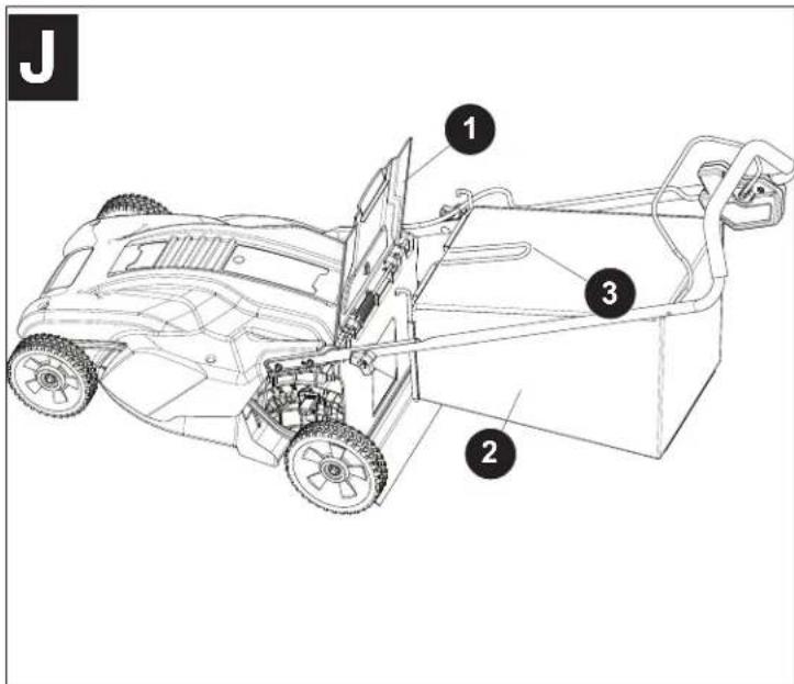 BLACK & DECKER CM1836 - INSTALLING GRASS CATCHER - FIGURE J &amp; K - 1