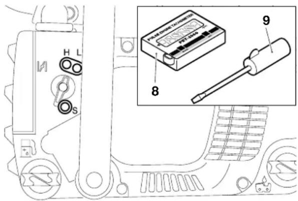 DOLMAR PS3410TH-30 - Kontrol af stilleskruen (H) - 1