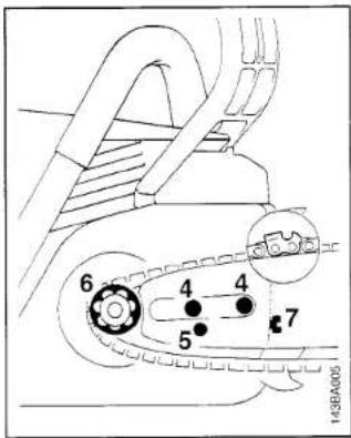 STIHL 025 - Mounting the Bar and Chain Models with Front or Side Chain Tensioner - 6