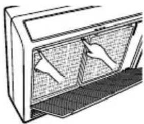 HITACHI RAF25NH4 - Remove dust of the filters using a vacuum cleaner. - 1