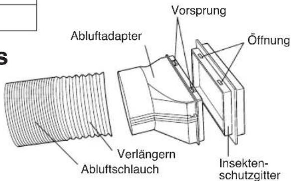 SHARP CV-P09FR - Installation des Abluftschlauches - 1