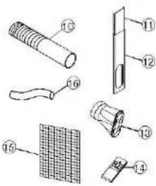 Technical diagram showing exploded view of mechanical components with numbered parts labeled 1 to 16