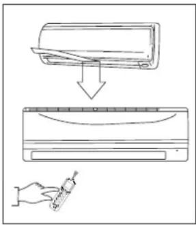 Diagram illustrating a process of cooling air duct with a hand holding a tool, showing steps from top to bottom.
