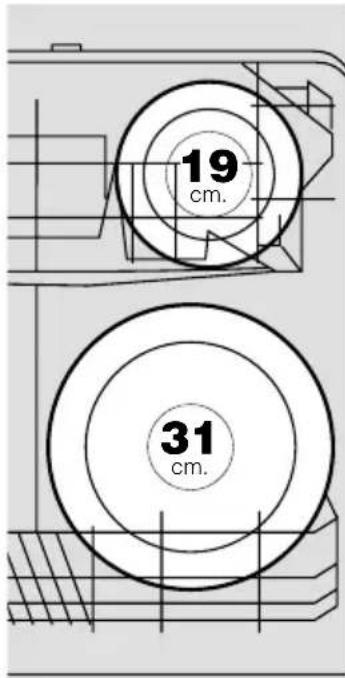 19 cm. 31 cm.