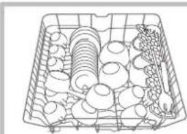 HOTPOINT LFSA+ 2164 A IX - Beschickungsbeispiele für den Oberkorb/Unterkorb - 1
