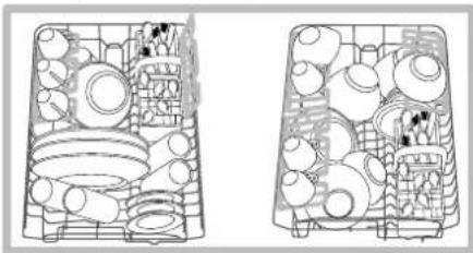 HOTPOINT LST 329 AX_HA - Exemplos de carregamento do cesto superior. - 1
