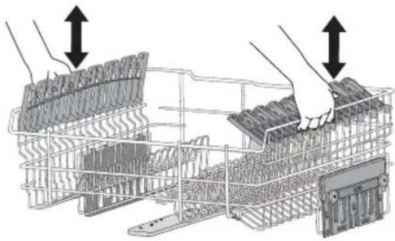 Pelgrim GVW582ONY - Pour placer le panier supérieur en position haute, procédez comme suit : - 1