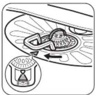 Diagram showing a car interior with a directional arrow and a control dial labeled '1000' with Chinese text.