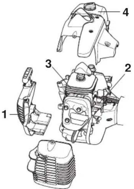 Technical diagram of a mechanical assembly with numbered parts for identification