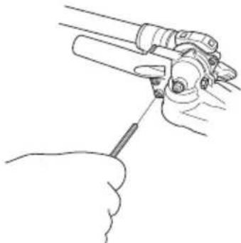 Line drawing of a hand using a tool to adjust or install a mechanical component (no text or symbols present)