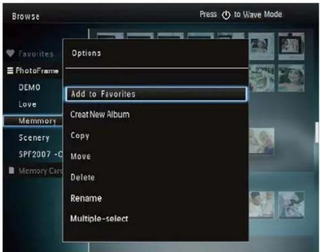 PHILIPS SPF2307 - Album menu: - 1
