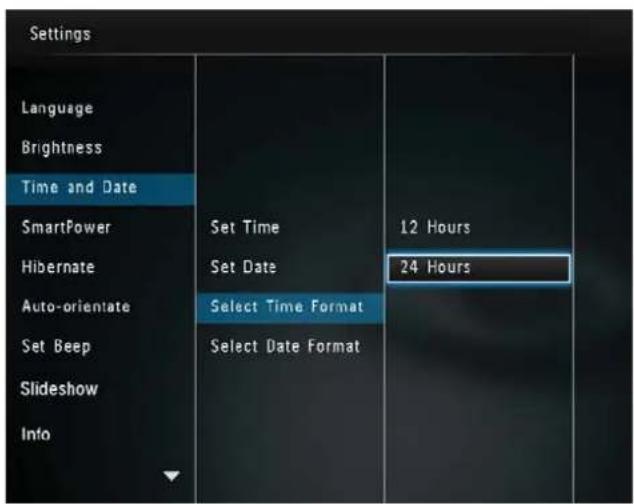 PHILIPS SPF2307 - Select a format, and then press OK. - 1