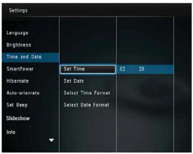 PHILIPS SPF2307 - Set time/date - 2