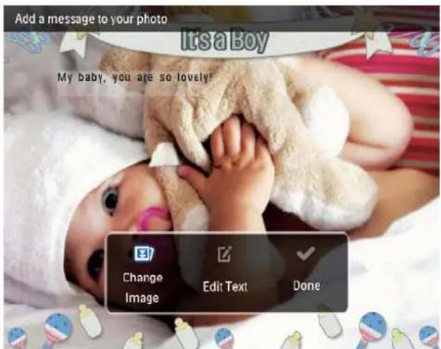PHILIPS SPF2307 - To change the photo of a message: - 1