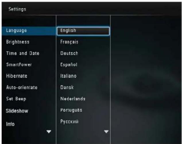 PHILIPS SPF2307 - Select an on-screen language - 2