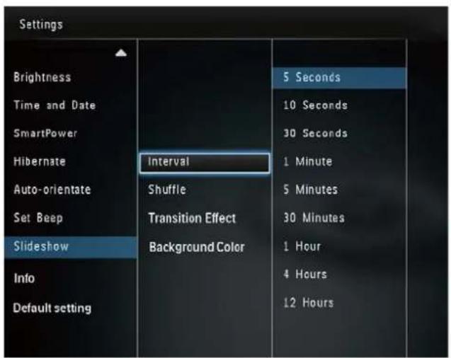 PHILIPS SPF2307 - Select [Interval], and then press OK. - 1