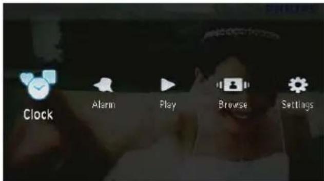 Clock Alarm Play Browse Settings
